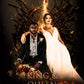 Game Of Thrones inspired custom movie poster showing newly weds and titled King and Queen