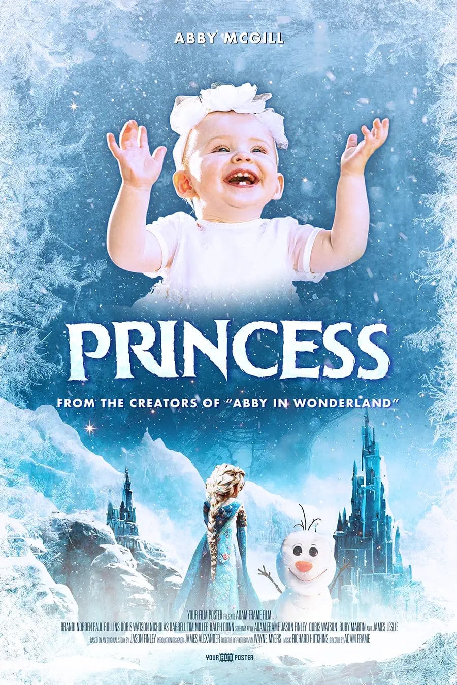 Custom movie poster inspired by Disney's Frozen with your own photo and titles
