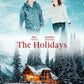 Personalizable film poster showing a cosy warm lake house in the snow, and a couple walking whilst looking at each other smiling